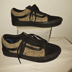 NEW-  VANS Comfycush Old Skool Shoes Tiny Cheetah Black Size Men 5.5 W7
